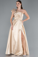 Robe de Soirée Longue Beige ABU4782