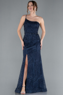 Robe de Soirée Longue Bleu Marine ABU4786