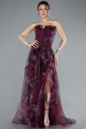 Robe De Soirée Longue Couleur Cerise ABU3360