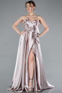 Robe de Soirée Longue Satin Lavande claire ABU4774