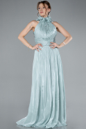 Robe de Soirée Longue Mousseline Menthe ABU4811