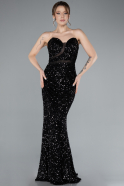 Robe Queue de Poisson Longue Squameuse Noir ABU4816