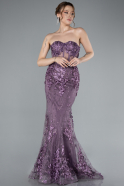 Robe Queue de Poisson Longue Lavande ABU5803
