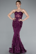 Robe Queue De Poisson Longue Prune ABU5803