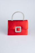 Sac de Soirée Luxe Satin Rouge V758