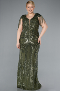 Robe De Fiançailles Grande Taille Longue Kaki ABU4821