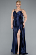 Robe de Soirée Grande Taille Longue Bleu Marine ABU4815