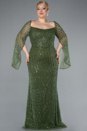 Robe De Fiançailles Grande Taille Perlé Longue Kaki ABU4640