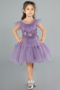 Robe de Soirée Enfants Courte Lavande ABK2067