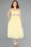 Robe De Soirée Enfants Longue Jaune ABU3031