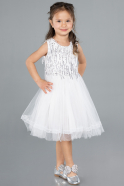 Robe de Soirée Enfants Midi Blanc ABK2300