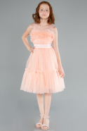 Robe de Soirée Enfants Longue Saumon ABU4221