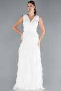 Robe De Soirée Longue Blanc ABU4723