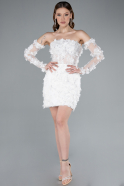 Robes de Mariage Mini Blanc ABG129