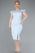 Robe De Fête Grande Taille Midi Bleu clair ABK2318