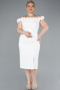Robe De Fête Grande Taille Midi Blanc ABK2318