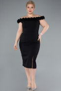 Robe De Fête Grande Taille Midi Noir ABK2318