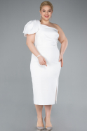 Robe De Fête Grande Taille Midi Blanc ABK2319