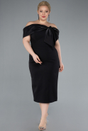 Robe De Fête Grande Taille Midi Noir ABK2321