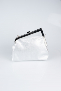 Sac de Soirée Cuir dentelé Argent KC475
