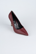 Stiletto Cuir Verni Rouge Bordeaux AB1133