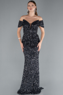 Robe Queue de Poisson Longue Squameuse Anthracite ABU4906