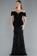 Robe Queue de Poisson Longue Squameuse Noir ABU4906