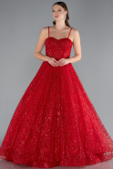 Robe de Soirée Longue Rouge ABU3839