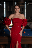 Robe De Soirée Longue Rouge ABU3659