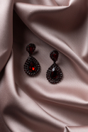 Boucle D'Oreille Rouge Bordeaux UK912