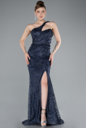 Robe de Soirée Longue Bleu Marine ABU4697
