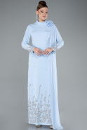 Robe de Soirée Grande Taille Longue Bleu clair ABU4936