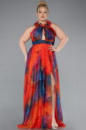 Robe De Soirée Grande Taille Longue Orange ABU4902