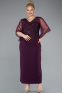 Robe de Soirée Grande Taille Midi Mousseline Violet ABK2333