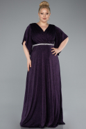 Robe Grande Taille Longue Violet Foncé ABU4914
