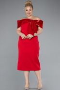 Robe De Fête Grande Taille Midi Rouge ABK2321