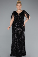 Robe Grande Taille Longue Noir ABU4953
