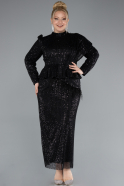 Robe De Soirée Grande Taille Midi Noir ABK2294