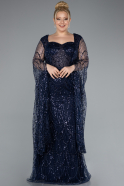 Robe De Soirée Grande Taille Longue Bleu Marine ABU4945