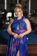 Robe De Soirée Grande Taille Longue Violet ABU4902