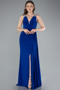 Robe de Soirée Longue Bleu Saxe ABU4967
