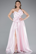 Robe de Soirée Longue Satin Poudre ABU4975