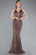 Robe de Soirée Longue Brun ABU4980