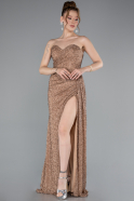 Robe De Soirée Longue Cuivre ABU4114