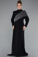 Tenue de Soirée Voilée Longue Noir ABU4976