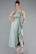 Robe De Cérémonie Satin Midi Menthe ABK1586
