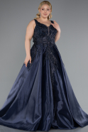 Robes De Soirée Grande Taille Longue Bleu Marine ABU4557