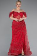 Robe De Soirée Grande Taille Longue Rouge ABU3097
