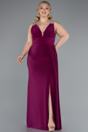 Robe De Soirée Grande Taille Longue Prune ABU4968