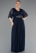 Robe Grande Taille Longue Bleu Marine ABU4887